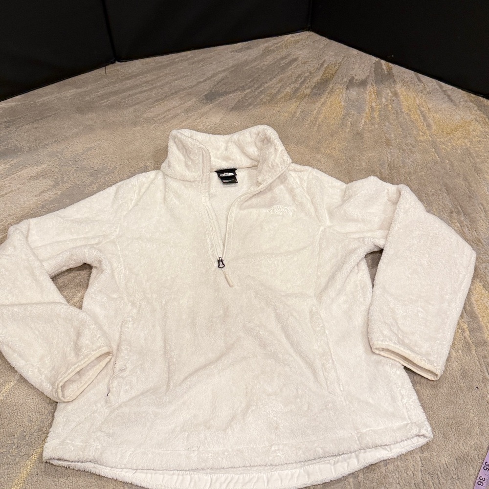 The North Face Women’s white Sherpa Fleece Osito 1/4 Zip Long Sleeve Jacket M